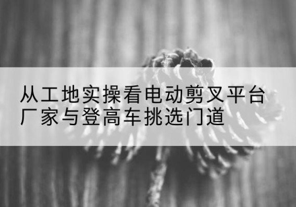 临沭电动剪叉升降平台厂家-从工地实操看电动剪叉平台厂家与登高车挑选门道